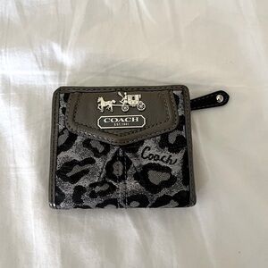 Coach vintage small wallet, limited edition ocelot print, id window